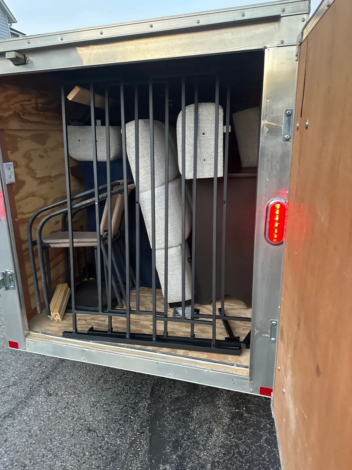 Enclosed trailer loaded with furniture for a 100 mile household move (1 of 3)