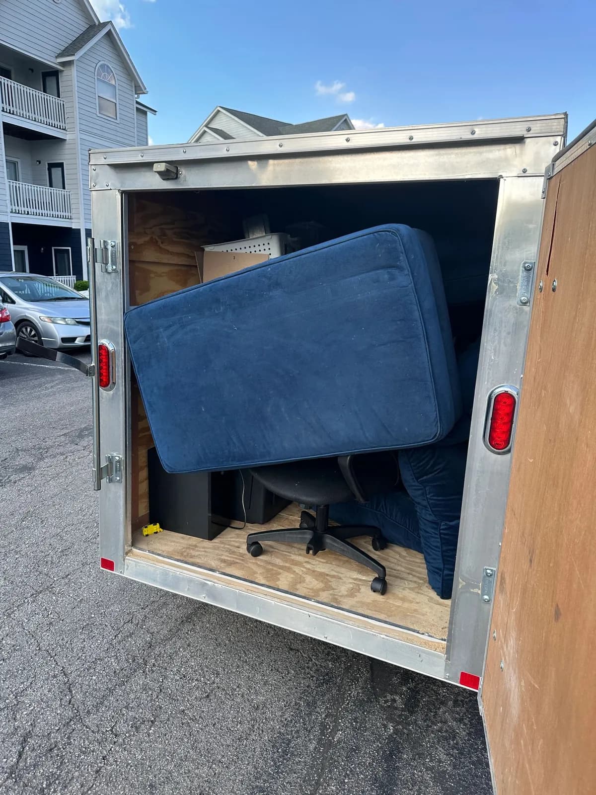 Enclosed trailer loaded with furniture for a 100 mile household move (3 of 3)